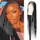 36 Inch 13x8 HD Lace Front Knotless Braided Wigs for Women Box Braid Wig With Baby Hair Human Hair Blended Lace Black Braid Wigs