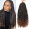 Senegalese Twist Crochet Hair with Curly Ends - 16 Inch Boho Island Twist Crochet Hair 8 Packs Boho Goddess Twist Crochet Hair Pre Looped Crochet Twists with Curly Ends(16(8Packs), 1B/30)