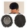 Afro Toupee For Black Men Afro Unit Black Mens Toupee Kinky Curly Brazilian Human Hair Lace Afro Men Hair Replacement System 8''X10'' 6MM Afro Wave #1B Off Black