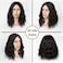 Men Wig Black Shoulder Length Curly Male Wig Middle Part Mens Black Hair for Cosplay Halloween Party