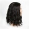 Men Wig Black Shoulder Length Curly Male Wig Middle Part Mens Black Hair for Cosplay Halloween Party