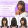 Black Mix Brown Bob Wig with Bangs 12inch Short Wigs for Black Women Brown Highlight Wig Ready and Go Glueless Wig Synthetic Straight Bob Wig for Daily Use