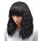 BERON Black Wig for Womens Short Curly Wavy Bob Hair Wigs with Bangs Movie Cosplay Costume Wig Heat Resistant Synthetic Wig Daily Party Use