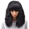 BERON Black Wig for Womens Short Curly Wavy Bob Hair Wigs with Bangs Movie Cosplay Costume Wig Heat Resistant Synthetic Wig Daily Party Use