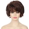 Kaneles Short Brown Curly Wavy Wig with Hair Bangs Synthetic Fashion Brown Hair Wigs for Women?Dark Brown?