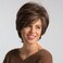 PHOCAS Short Brown Pixie Cut Wigs for Women with Bangs Mixed Blonde Natural Synthetic Short Hair Wig None Lace Replacement Wigs