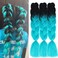 Jumbo Braiding Hair Fiber Colorful Twist Braiding Hair 3pcs Black Extensions Synthetic Hair Black Synthetic Fiber Soft Healthy(Black green)