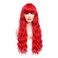Red Wig with Bangs Wet and Wavy Water Wave Curly Synthetic Heat Resistant Fiber Wigs for Women Natural Looking Machine Made Wigs 26 Inch