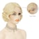Blonde Lace Front Finger Wave Wig for Women Short 1920s Curly Wig Natural Synthetic Heat Resistant Fibre Hiar for Cosplay Daily Use
