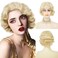 Blonde Lace Front Finger Wave Wig for Women Short 1920s Curly Wig Natural Synthetic Heat Resistant Fibre Hiar for Cosplay Daily Use