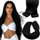 Sunny Sew in Hair Extensions Real Human Hair 22 inch Jet Black Sew in Bundles Human Hair Long Hair Extensions Real Human Hair Weft Black Weft Hair Extensions Human Hair Brazilian Hair 100g