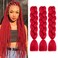 Red Braiding Hair Jumbo Braid Hair 3 Pack 24 Inch for Hair Extensions High Temperature Synthetic Crochet Braiding Hair for Black Women(A12)&hellip;