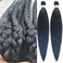 Navy Blue Braiding Hair Pre stretched Kanekalon Prestretched Braiding Hair Ez Braid Colored Braiding Hair Extensions Knotless