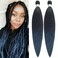 Navy Blue Braiding Hair Pre stretched Kanekalon Prestretched Braiding Hair Ez Braid Colored Braiding Hair Extensions Knotless