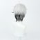 V Flower V4 Wig White and Black Gradient Short Bob Straight Hair Wig High Temperature Silk Wig for Cosplay