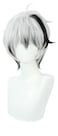 V Flower V4 Wig White and Black Gradient Short Bob Straight Hair Wig High Temperature Silk Wig for Cosplay
