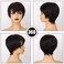 Glueless Wear and Go Wig Short Human Hair Wigs Pixie Cut Wig with Bangs 150% Density Black Layered Wavy Wigs for Women (1B)