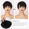 Glueless Wear and Go Wig Short Human Hair Wigs Pixie Cut Wig with Bangs 150% Density Black Layered Wavy Wigs for Women (1B)