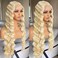 X-TRESS Blonde Lace Front Wig Pre Plucked 30 Inch Loose Deep Wave Lace Frontal Wigs Platinum Blonde Mixed Honey Blonde Synthetic Wigs 13x4x1 Glueless Wigs for Women