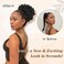 Large Curly Messy Bun Clips in Hair Extension Drawstring Ponytail for Black Women, Short Synthetic Highlights Brown Hair Bun Extensions Curly Messy Updo Hair Piece for Women Daily Use(1B/30#)
