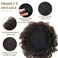 Large Curly Messy Bun Clips in Hair Extension Drawstring Ponytail for Black Women, Short Synthetic Highlights Brown Hair Bun Extensions Curly Messy Updo Hair Piece for Women Daily Use(1B/30#)