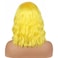 BERON 14 Inches Yellow Wig Wig for Women Girls Yellow Wig Short Curly Synthetic Wig with Bangs Yellow Wigs with Wig Cap
