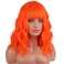 BERON 14 Inches Orange Wig with Bangs Short Curly Orange Wigs for Women Daily Party Hairnet Include
