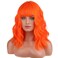 BERON 14 Inches Orange Wig with Bangs Short Curly Orange Wigs for Women Daily Party Hairnet Include
