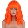 BERON 14 Inches Orange Wig with Bangs Short Curly Orange Wigs for Women Daily Party Hairnet Include
