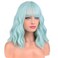 BERON 14 Inches Mint Green Wig Short Curly Green Wig with Bangs for Women Daily Party Hairnet Include