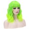 BERON 14 Inches Lime Green Wig Short Curly Wig with Bangs Neon Green Wig Synthetic Wigs Women Girls Ombre Green Wig with Wig Cap