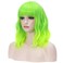 BERON 14 Inches Lime Green Wig Short Curly Wig with Bangs Neon Green Wig Synthetic Wigs Women Girls Ombre Green Wig with Wig Cap