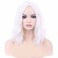 RightOn 14 Inches White Wig Short Curly Wig Women Bob Wig White Wigs Short Wave Wigs Shoulder Length Wigs with Wig Cap
