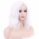 RightOn 14 Inches White Wig Short Curly Wig Women Bob Wig White Wigs Short Wave Wigs Shoulder Length Wigs with Wig Cap