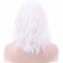 RightOn 14 Inches White Wig Short Curly Wig Women Bob Wig White Wigs Short Wave Wigs Shoulder Length Wigs with Wig Cap