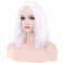 RightOn 14 Inches White Wig Short Curly Wig Women Bob Wig White Wigs Short Wave Wigs Shoulder Length Wigs with Wig Cap