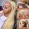 613 Lace Front Wig Human Hair 13x6 Transparent Lace, Blonde Lace Front Wigs Human Hair, 28inch Straight 613 HD Lace Frontal Wig Pre Plucked with Baby Hair for Women, 180% Density Blonde Wig Human Hair