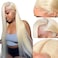 613 Lace Front Wig Human Hair 13x6 Transparent Lace, Blonde Lace Front Wigs Human Hair, 28inch Straight 613 HD Lace Frontal Wig Pre Plucked with Baby Hair for Women, 180% Density Blonde Wig Human Hair