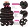 Body Wave Bundles with Closure (20 22 24+18) Brazilian Human Hair 3 Bundles with 4x4 HD Lace Closure 100% Unprocessed Virgin Hair Body Wave Bundles Human Hair Natural Color for Black Women