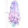 AGPTEK Full Long Curly Wavy Rainbow Hair Wig, Heat Resistant Wig for Music Festival, Theme Parties, Wedding, Concerts, Dating, Cosplay &amp; More