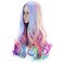 AGPTEK Full Long Curly Wavy Rainbow Hair Wig, Heat Resistant Wig for Music Festival, Theme Parties, Wedding, Concerts, Dating, Cosplay &amp; More