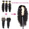 Loose Deep Wave Bundles with Closure Brazilian Virgin Human Hair Bundles Wet and Wavy Human Hair bundles with 4&times;4 Free Part Closure Loose Deep Curly Human Hair Bundles 22 24 26+20 inch