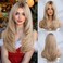 Esmee Long Blonde Wigs for Women Layered Synthetic Hair Ombre Wig with Dark Roots for Daily Party Cosplay Wea -20 Inches
