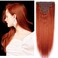 14" Clip in Human Hair Extensions Full Head 110g 7 Pieces 16 Clips Copper Red Double Weft Brazilian Real Remy Hair Extensions Thick Straight Silky (14" 110g, 350)