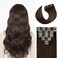 22" Clip in Human Hair Extensions Full Head 200g 10 Pieces 22 Clips 2# Dark Brown Double Weft Brazilian Real Remy Hair Extensions Thick Silky Straight (22" 200g, Dark Brown)