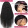 JIETAI 13X4 HD Curly Lace Front Wigs Human Hair Pre Plucked with Baby Hair 180% Density Brazilian Curly Wave Human Hair Wigs for Black Women 9A Glueless Lace frontal Wigs Natural Color (20 Inch)
