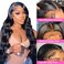 24 Inch Full 13x6 Body Wave Lace Front Wigs Human Hair Pre Plucked HD Transparent Lace Frontal Wigs Human Hair 180% Density Glueless Wigs Human Hair with Baby Hair for Women