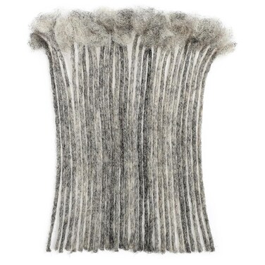 Salt and Pepper Loc Extensions Human Hair Grey and Black Locs 0.2cm 8inch 30 strands Gray &amp; Black Handmade Dreadlock Extensions