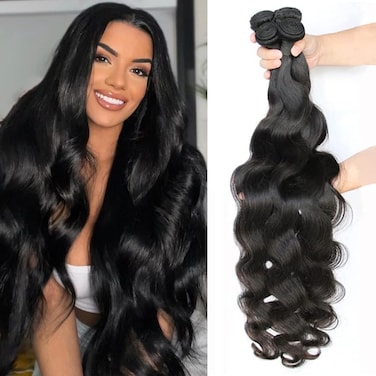 Body Wave Bundles Human Hair Brazilian Wave Bundles 100% Unprocessed Brazilian Virgin Remy Hair Bundles Body Weave Bundles Human Hair Extensions for Black Women 22 24 26 28 inch