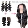 Bundles Human Hair Body Wave Bundles with Closure 100% Unprocessed Brazilian Virgin Human Hair Body Wave 3 Bundles with 4x4 Lace Closure Free Part for Black Women 24 26 28+22 inch